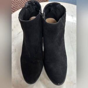 LC Lauren Conrad Black Ankle Booties with Chunky Heel